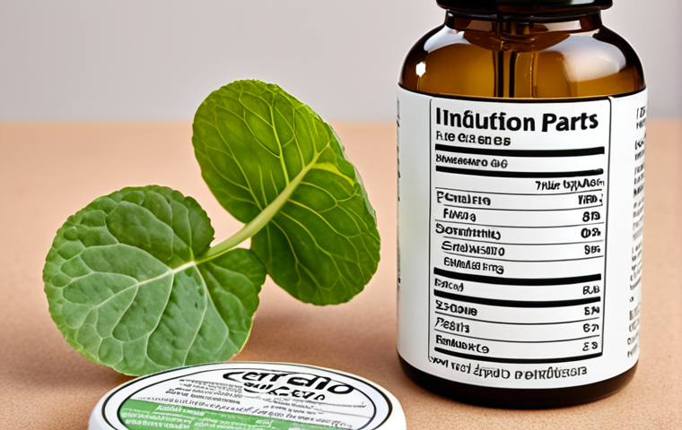 **Close-up of cosmetic ingredients with labels in Italian.** Focus on ingredients like "Centella Asiatica", "Acido Ialuronico", with a background suggesting a skincare laboratory or a natural setting.